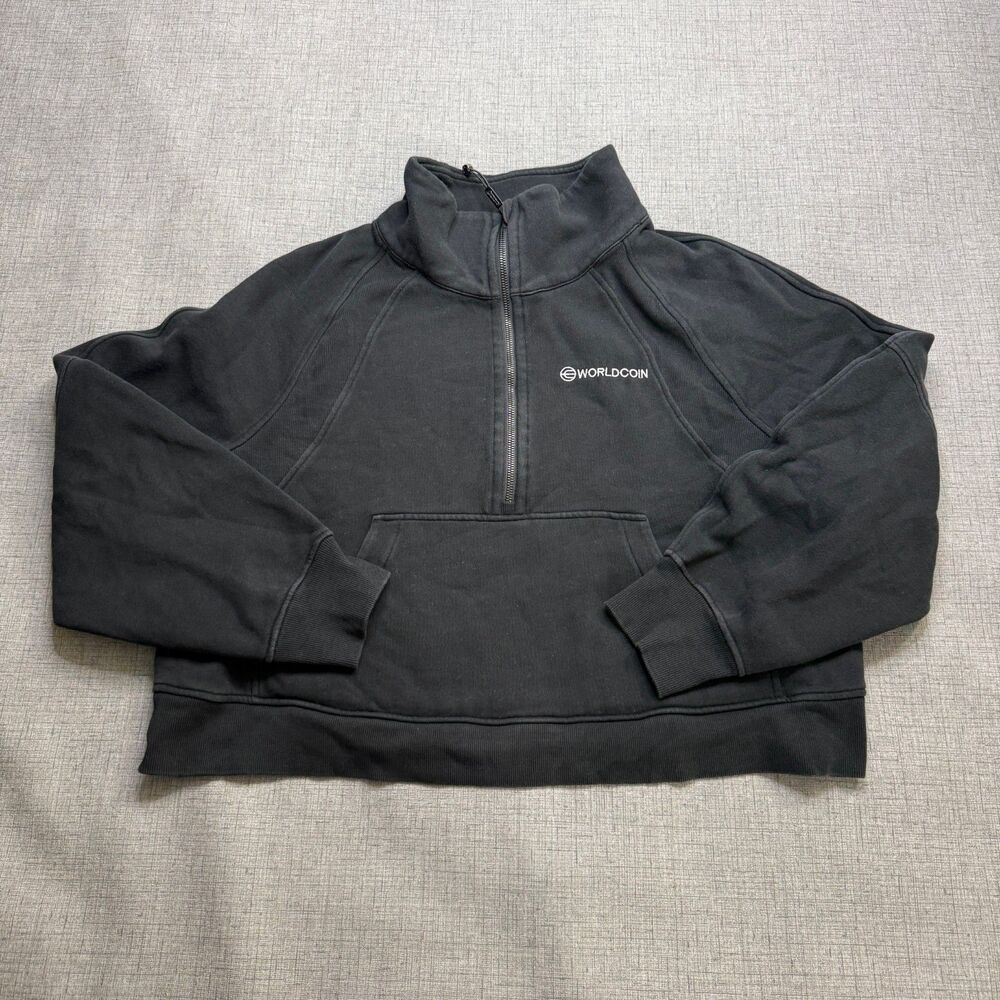 Lululemon Scuba Oversized Funnel-Neck Half Zip Cropped Pullover Black XL/XXL